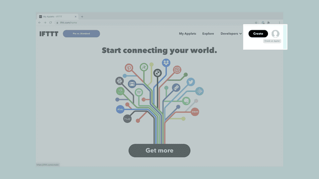 Click on the IFTTT "Create" button.