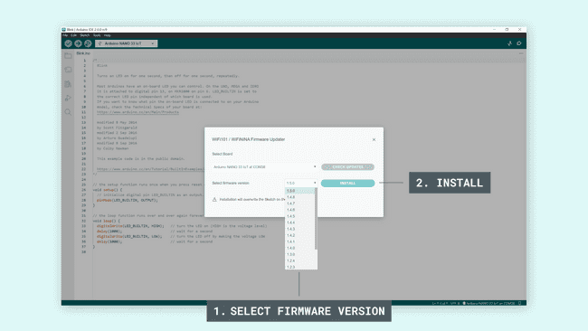 Choosing the firmware