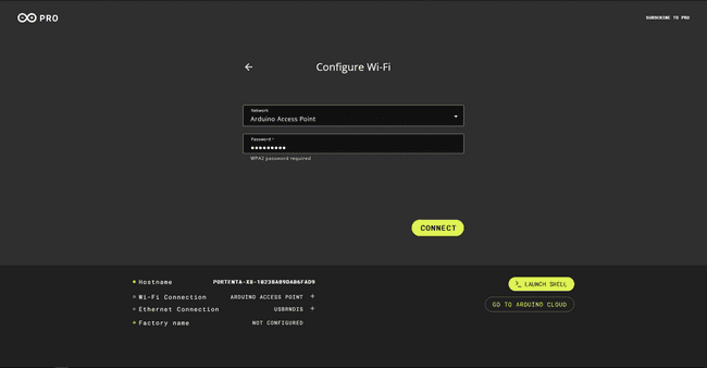 Wi-Fi password set up